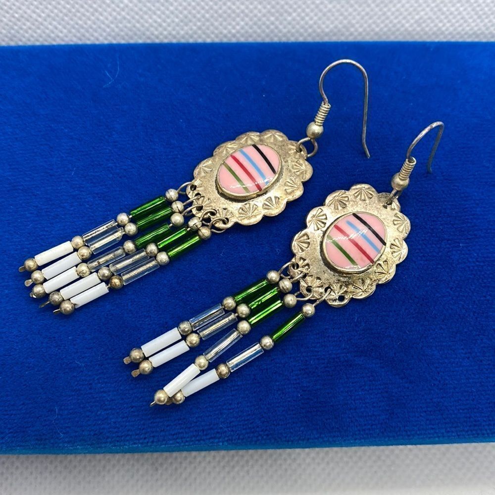 💛 925 Vintage Handmade Southwestern Style Earrings